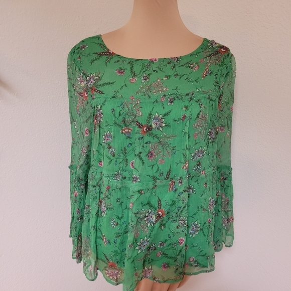 Sundance Green Floral Flowy Top - Picture 2 of 7